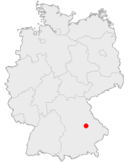 Položaj Regensburg na karti Njemačke