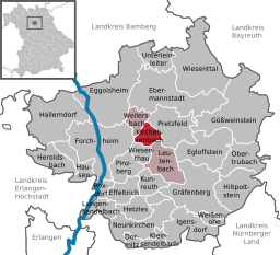 Läget för Kirchehrenbach i Landkreis Forchheim