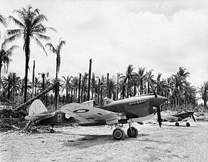 P-40 Kittyhawks at Los Negros, 1944 Kittyhawk on Momote.jpg