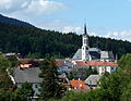 Čeština: Pohled ke kostelu sv. Bartoloměje ve Vyšším Brodě v okrese Český Krumlov. English: Church of Saint Bartholomew in Vyšší Brod, Český Krumlov District, Czech Republic. This is a photo of a cultural monument of the Czech Republic, number: 25193/3-1489. Památkový katalog  · MIS  · hledat obrázky  · hledat seznamy  · Wikidata