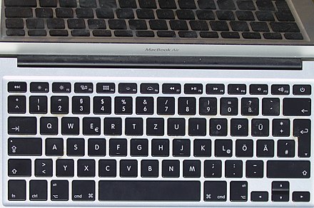 The modern MacBook Air includes a power key with the "1 in a circle" icon.