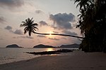 Thumbnail for File:Koh Mak (island), Thailand, Sunset on the beach with palms.jpg