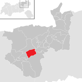 Poloha obce Kundl v okrese Kufstein (klikacia mapa)