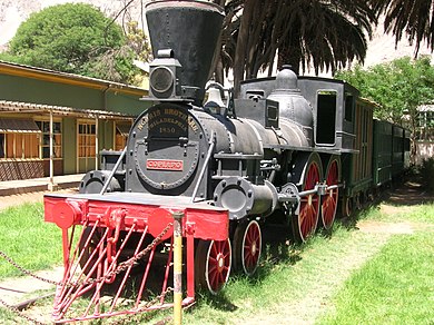 La Copiapo, the first locomotive in South America, was built by Norris in 1850 La copiapo.JPG
