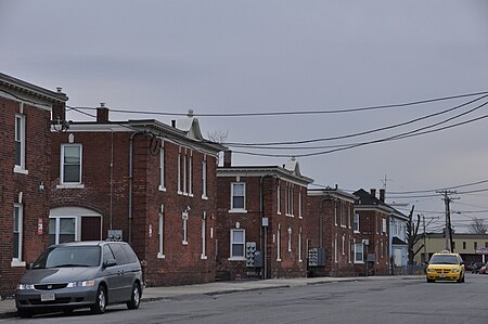 LawrenceMA AmericanWoolenMillsHousingDistrictStreetScene