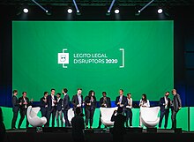 People gathering on the stage after Legital Legal Disruptors conference