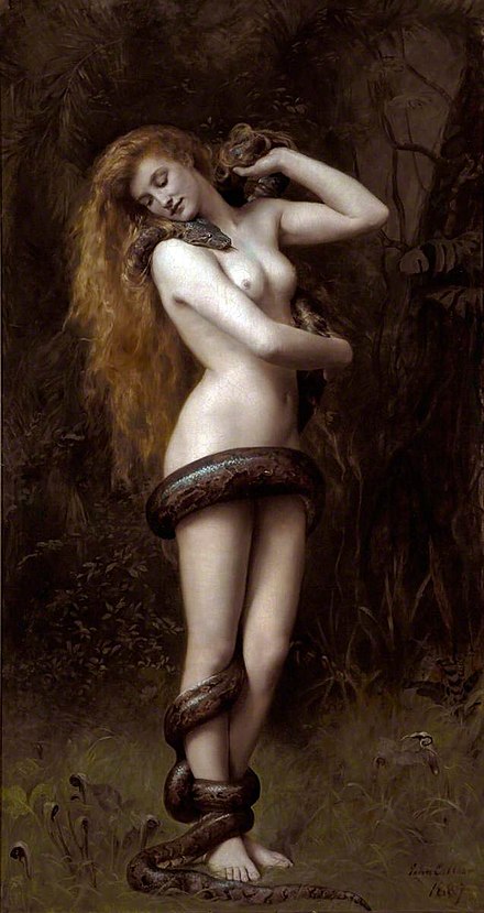 Lilith (1887) by John Collier in Atkinson Art Gallery, England