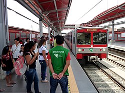 Train in Villa el Salvador. Lima Metro Villa El Salvador Station.jpg