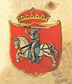 Štátny znak Litvy z roku 1555 s vyobrazením kniežaťa Vytautasa.