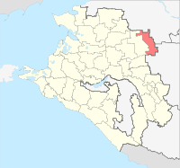Білоглинський район на мапі Краснодарського краю