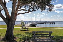 Looking north to jetty and Lake Victoria, Loch Sport, Vic, jjron, 31.03.2016.jpg