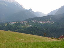 A view of the mountains by Lorenzago, where Benedict first drafted the encyclical while on holiday at his private retreat Lorenzago sight 23.JPG