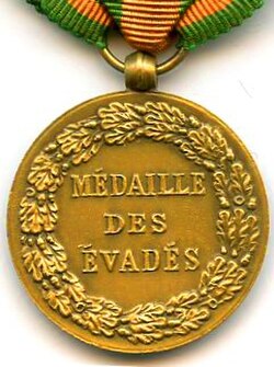 Reverse of the Escapees' Medal