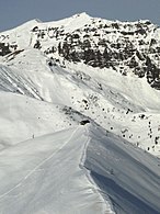 Vista invernale del Passo Manina con il Vigna Soliva sullo sfondo