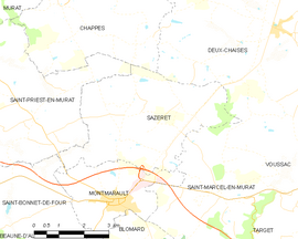 Mapa obce Sazeret