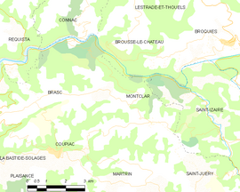 Mapa obce Montclar