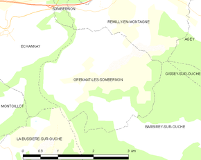 Poziția localității Grenant-lès-Sombernon