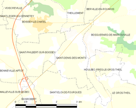 Mapa obce Saint-Denis-des-Monts