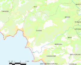 Mapa obce Coggia