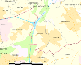 Mapa obce Bauvin
