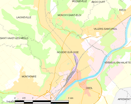 Mapa obce Nogent-sur-Oise