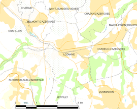 Mapa obce Lozanne