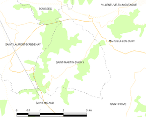 Poziția localității Saint-Martin-d'Auxy