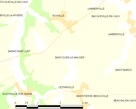 Mapa obce Saint-Ouen-le-Mauger