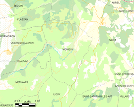 Mapa obce Monieux
