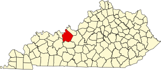 Location of Breckinridge County in Kentucky Map of Kentucky highlighting Breckinridge County.svg