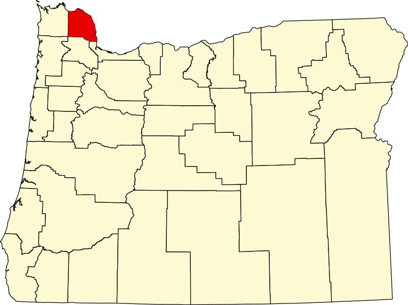 صورة:Map of Oregon highlighting Columbia County.svg