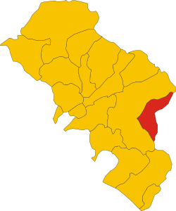 Elhelyezkedése Massa-Carrara megye térképén