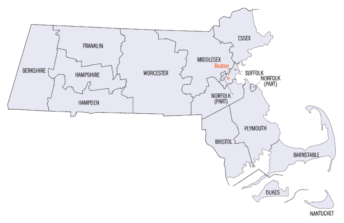 Comtés du Commonwealth du Massachusetts