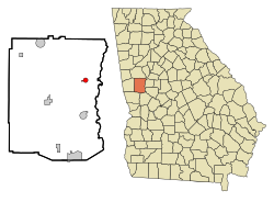 Lokasi di Meriwether County dan negara bagian Georgia