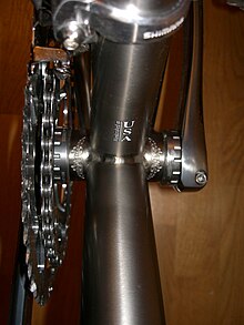 Extralight crank area with engraved bottom bracket shell. Merlin Extralight bottom bracket area.JPG