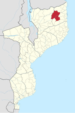 Montepuezin piirin sijainti Mosambikissa.