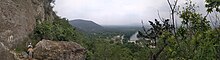 Panoramic outlook from the north side of Mount Ol' Baldy, overlooking the Frio River. Mount Old Baldy Trail View 1.jpg