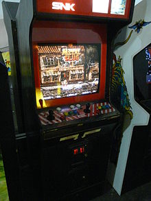 A Neo Geo MVS arcade cabinet playing a demo of Metal Slug Musee Mecanique 222.JPG