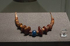 Amber and glass necklace
