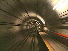 Tunnel du métro de Hong Kong.