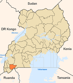 Mahali pa Wilaya ya Ntungamo katika Uganda