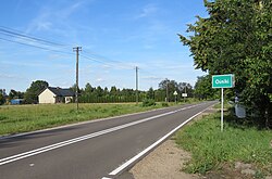 Road sign in Ośniki