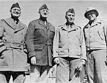 Left to right: Brigadier Generals David Ogden, Clarence Sturdevant, Daniel Noce and Colonel Arthur Trudeau at Camp Edwards, Massachusetts in October 1942. Ogden, Sturdevant, Noce and Trudeau.jpg