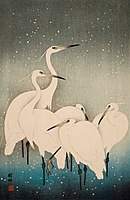 Ohara Shoson (Koson), Egrets in Snow, Ohara Koson, 1927