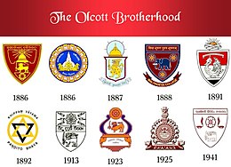 The list of initial schools which are established by Colonel Hendy Steel Olcott's Parama Vigngnanartha Buddhist Society.
