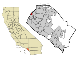 موقعیت لا پالما در داخل شهرستان اورنج، کالیفرنیا.