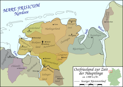 East Frisia at the time of East Frisian chieftains in 1300