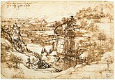 Пејзаж долине Арно (1473)