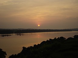 Solnedgång över Rio Xingu.