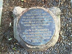 Bronze plaque[2] commemorating the 150th anniversary of the cricket match played by members of British troops before the battle of Waterloo on 17 June 1815